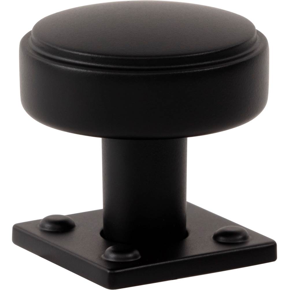 Benning Knob With Backplate 1 1/4 Inch (1 Inch Backplate) Matte Black