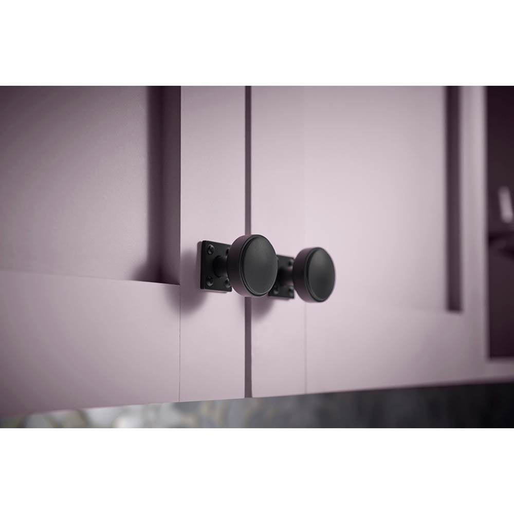 Benning Knob With Backplate 1 1/4 Inch (1 Inch Backplate) Matte Black
