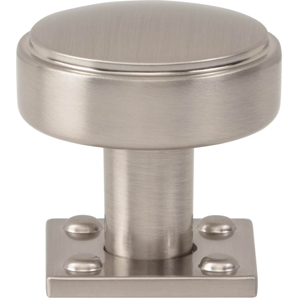 Atlas - Benning Knob With Backplate 1 1/4 Inch (1 Inch Backplate) Brushed Nickel - Brushed Nickel