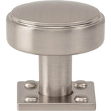Atlas - Benning Knob With Backplate 1 1/4 Inch (1 Inch Backplate) Brushed Nickel - Brushed Nickel