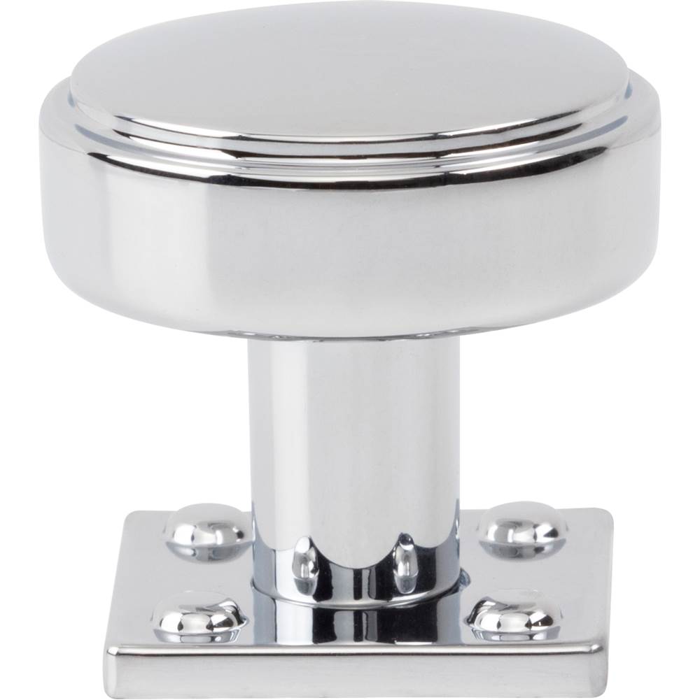Atlas - Benning Knob With Backplate 1 1/4 Inch (1 Inch Backplate) Polished Chrome - Polished Chrome