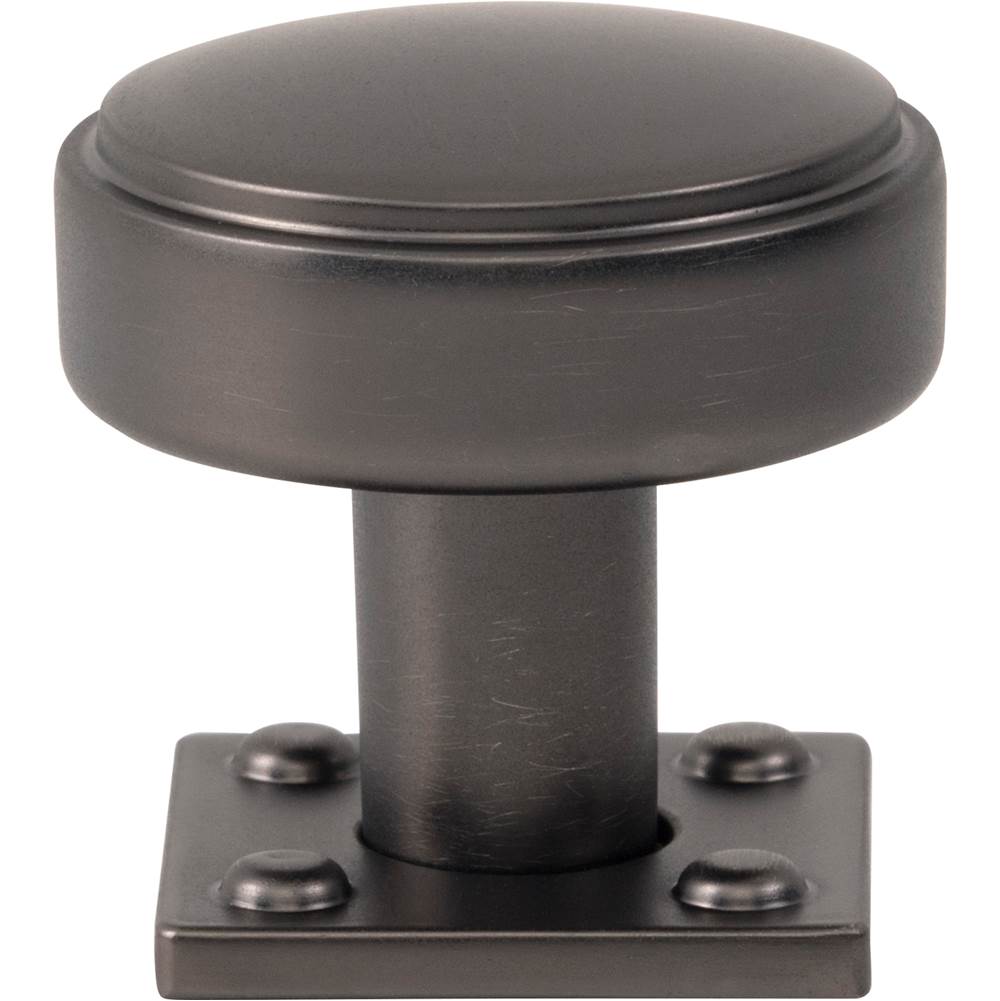 Atlas - Benning Knob With Backplate 1 1/4 Inch (1 Inch Backplate) Slate - Slate
