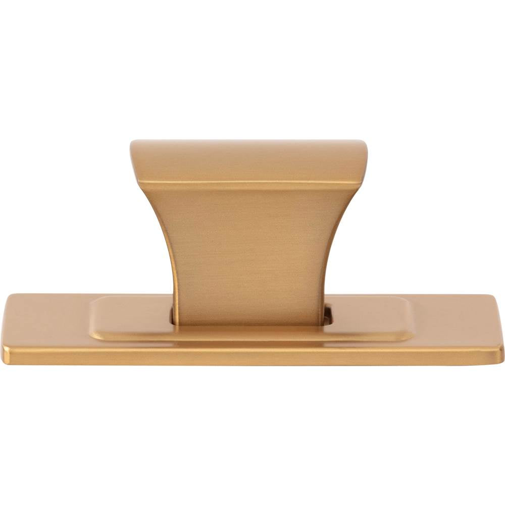 Atlas - Zander Knob and Backplate 1 1/4 Inch Warm Brass - Warm Brass