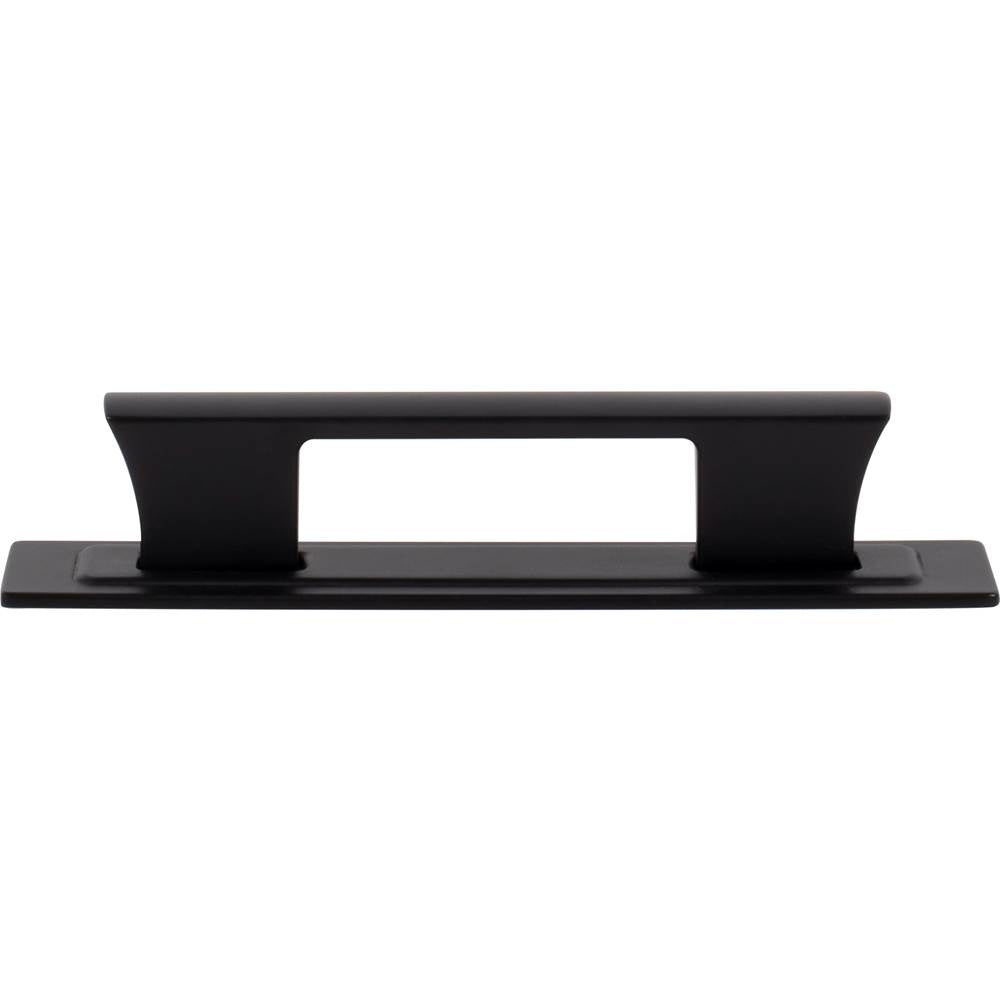 Atlas - Zander Pull and Backplate 3 3/4 Inch (c-c) Matte Black - Matte Black