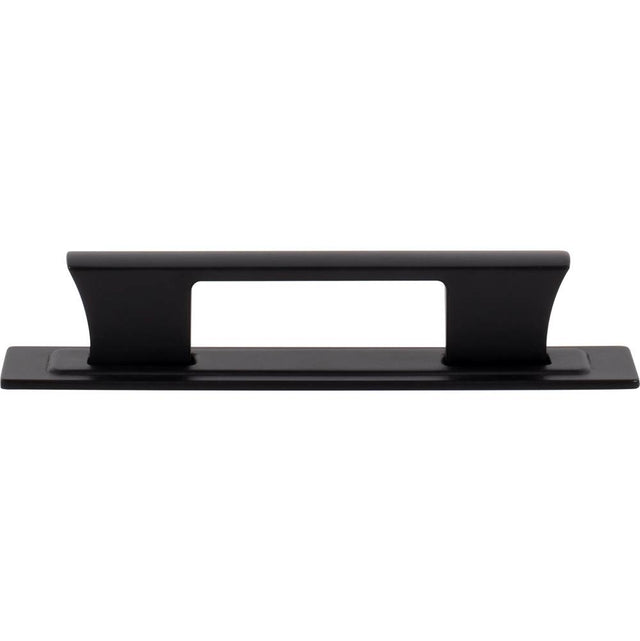 Atlas - Zander Pull and Backplate 3 3/4 Inch (c-c) Matte Black - Matte Black