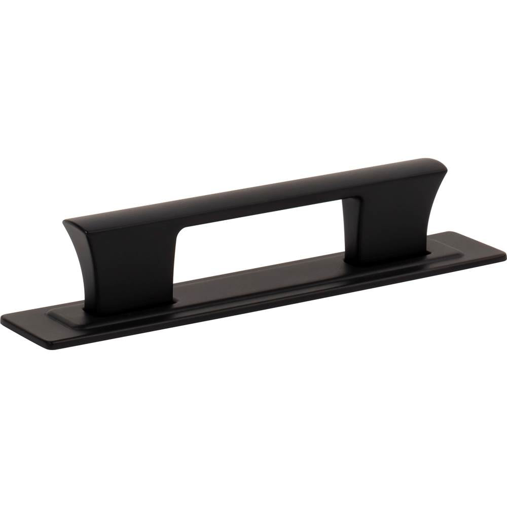 Zander Pull and Backplate 3 3/4 Inch (c-c) Matte Black