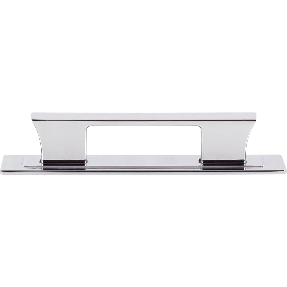 Atlas - Zander Pull and Backplate 3 3/4 Inch (c-c) Polished Chrome - Polished Chrome