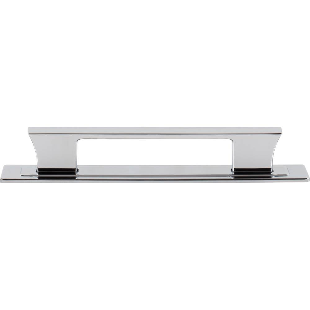 Atlas - Zander Pull and Backplate 5 1/16 Inch (c-c) Polished Chrome - Polished Chrome