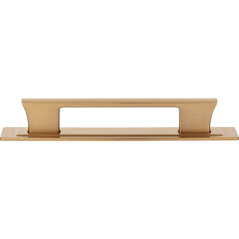 Atlas - Zander Pull and Backplate 5 1/16 Inch (c-c) Warm Brass - Warm Brass