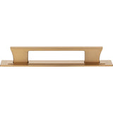 Atlas - Zander Pull and Backplate 5 1/16 Inch (c-c) Warm Brass - Warm Brass