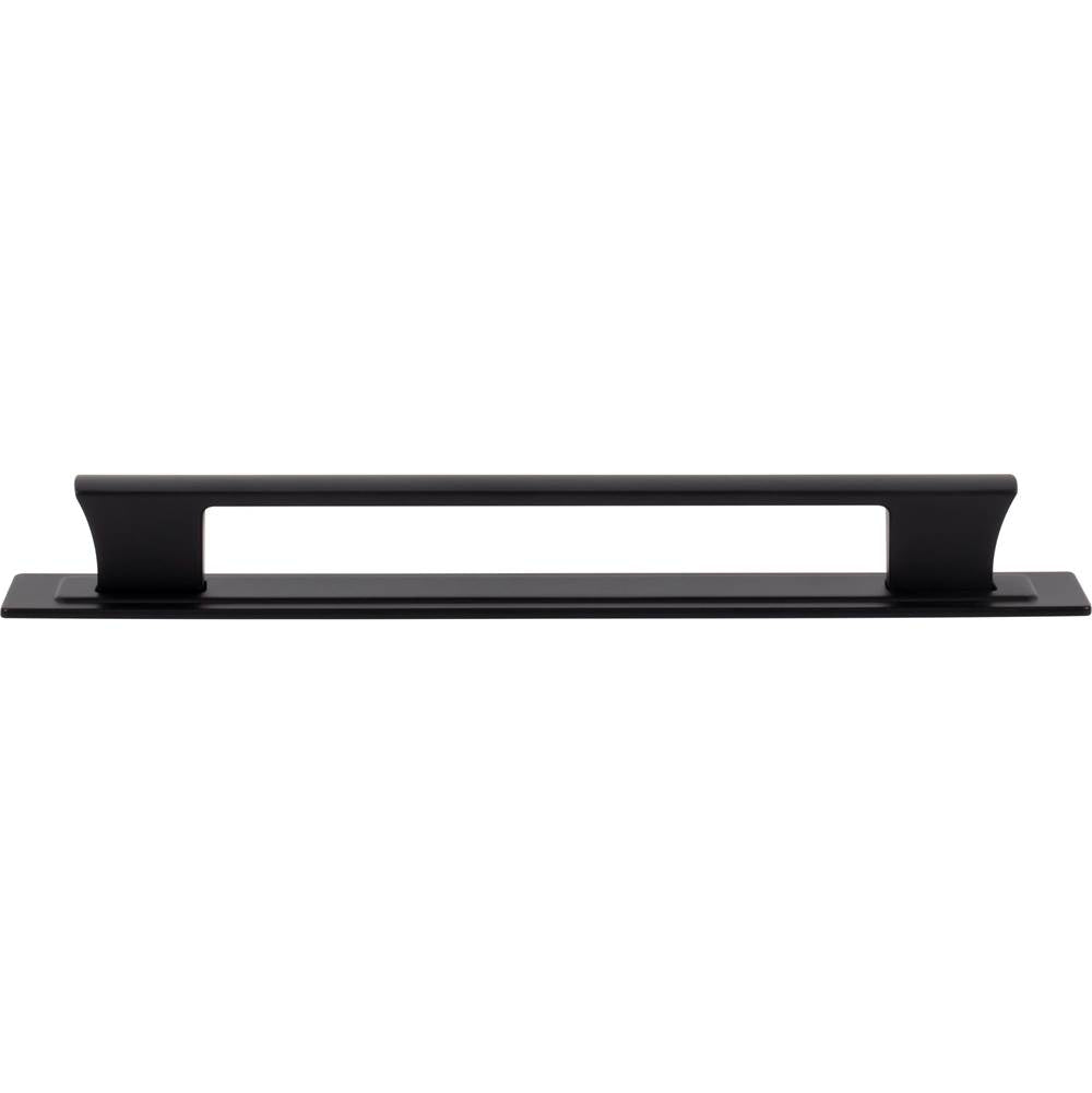 Atlas - Zander Pull and Backplate 7 9/16 Inch (c-c) Matte Black - Matte Black