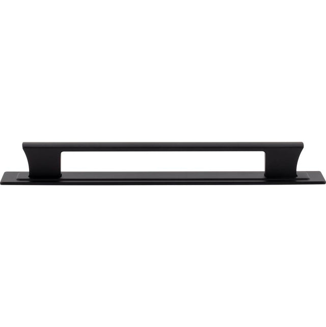 Atlas - Zander Pull and Backplate 7 9/16 Inch (c-c) Matte Black - Matte Black
