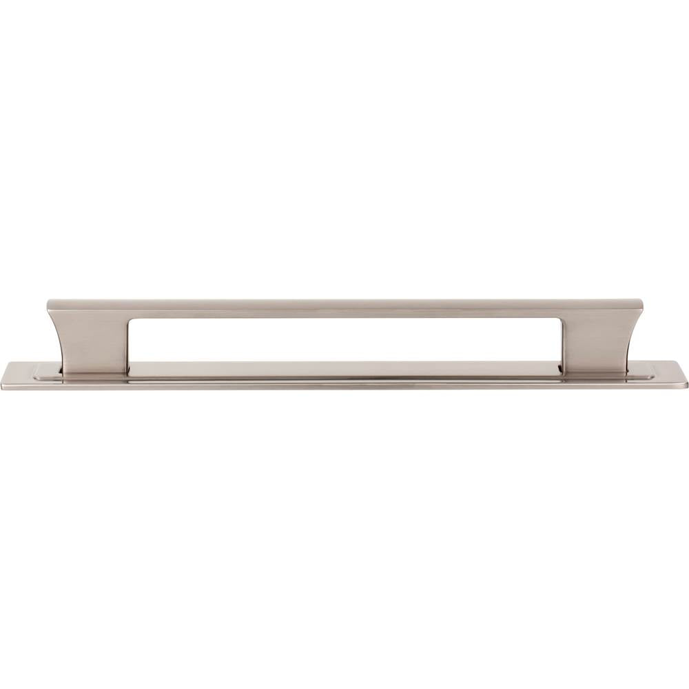 Atlas - Zander Pull and Backplate 7 9/16 Inch (c-c) Brushed Nickel - Brushed Nickel
