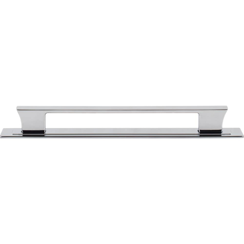 Atlas - Zander Pull and Backplate 7 9/16 Inch (c-c) Polished Chrome - Polished Chrome