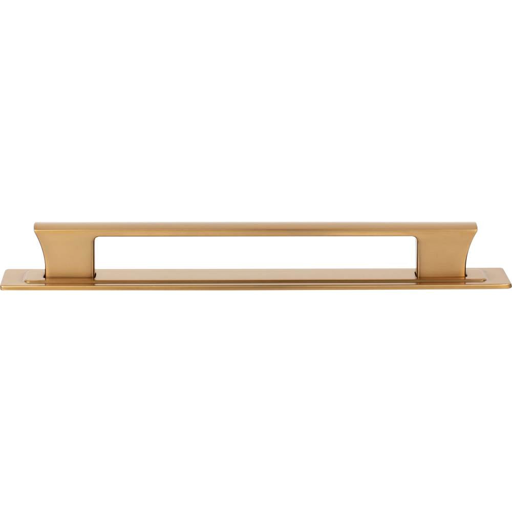 Atlas - Zander Pull and Backplate 7 9/16 Inch (c-c) Warm Brass - Warm Brass