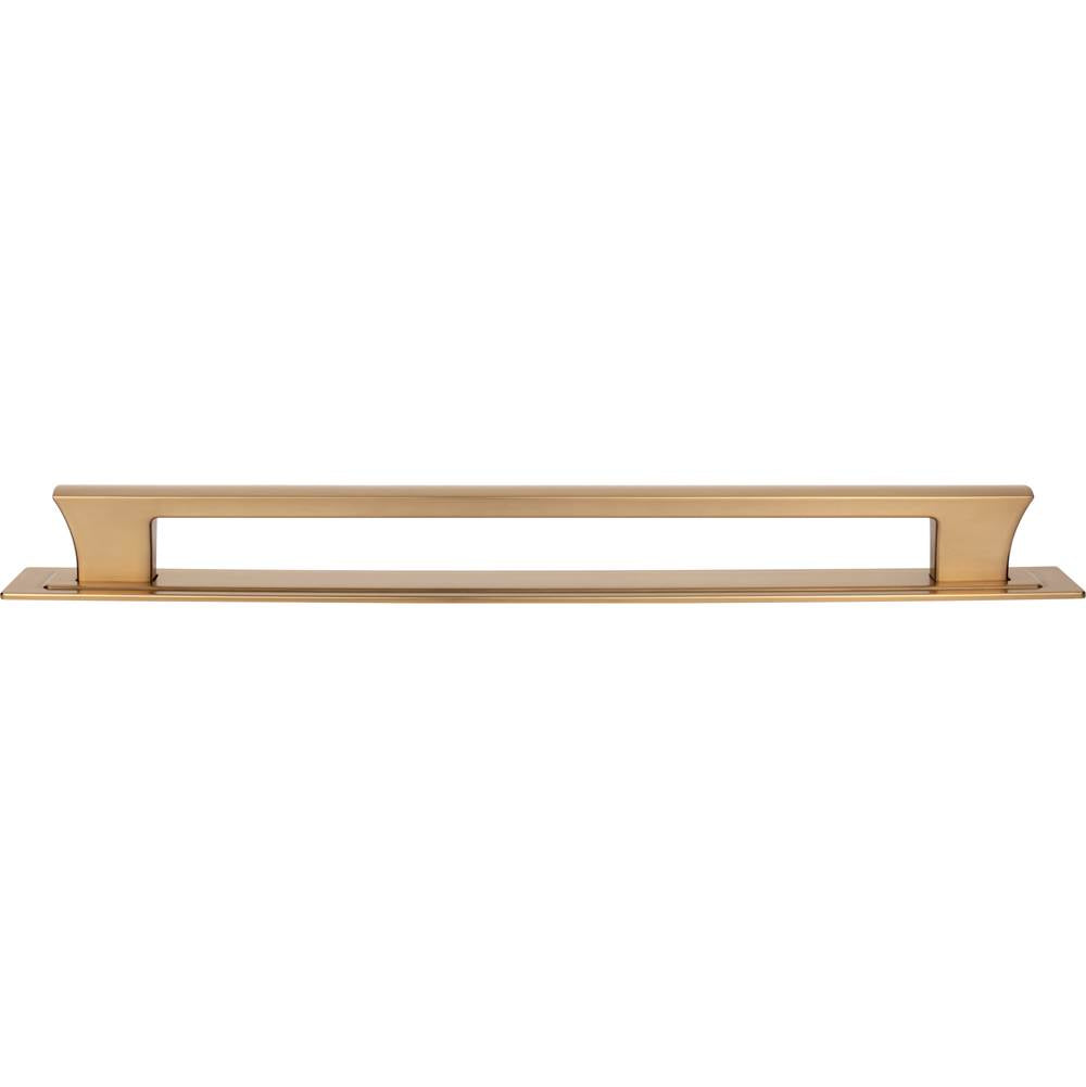 Atlas - Zander App Pull and Backplate 18 Inch (c-c) Warm Brass - Warm Brass