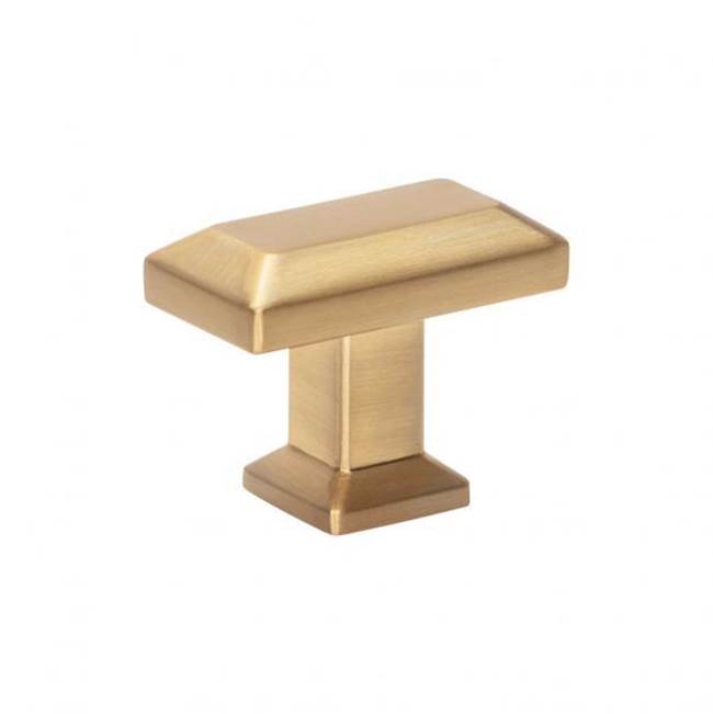 Atlas - Sweetbriar Lane Rectangle Knob 1 3/8 Inch Warm Brass - Warm Brass