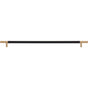 Atlas - Zanzibar Black Appliance Pull 17 Inch (c-c) Leather Warm Brass - Warm Brass
