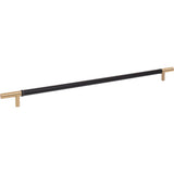 Zanzibar Black Appliance Pull 17 Inch (c-c) Leather Brushed Nickel