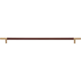 Atlas - Zanzibar Brown Appliance Pull 17 Inch (c-c) Leather Warm Brass - Warm Brass