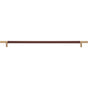 Atlas - Zanzibar Brown Appliance Pull 17 Inch (c-c) Leather Warm Brass - Warm Brass