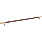 Zanzibar Brown Appliance Pull 17 Inch (c-c) Leather Brushed Nickel