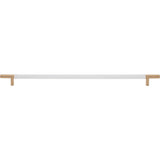 Atlas - Zanzibar White Appliance Pull 17 Inch (c-c) Leather Warm Brass - Warm Brass