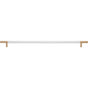 Atlas - Zanzibar White Appliance Pull 17 Inch (c-c) Leather Warm Brass - Warm Brass