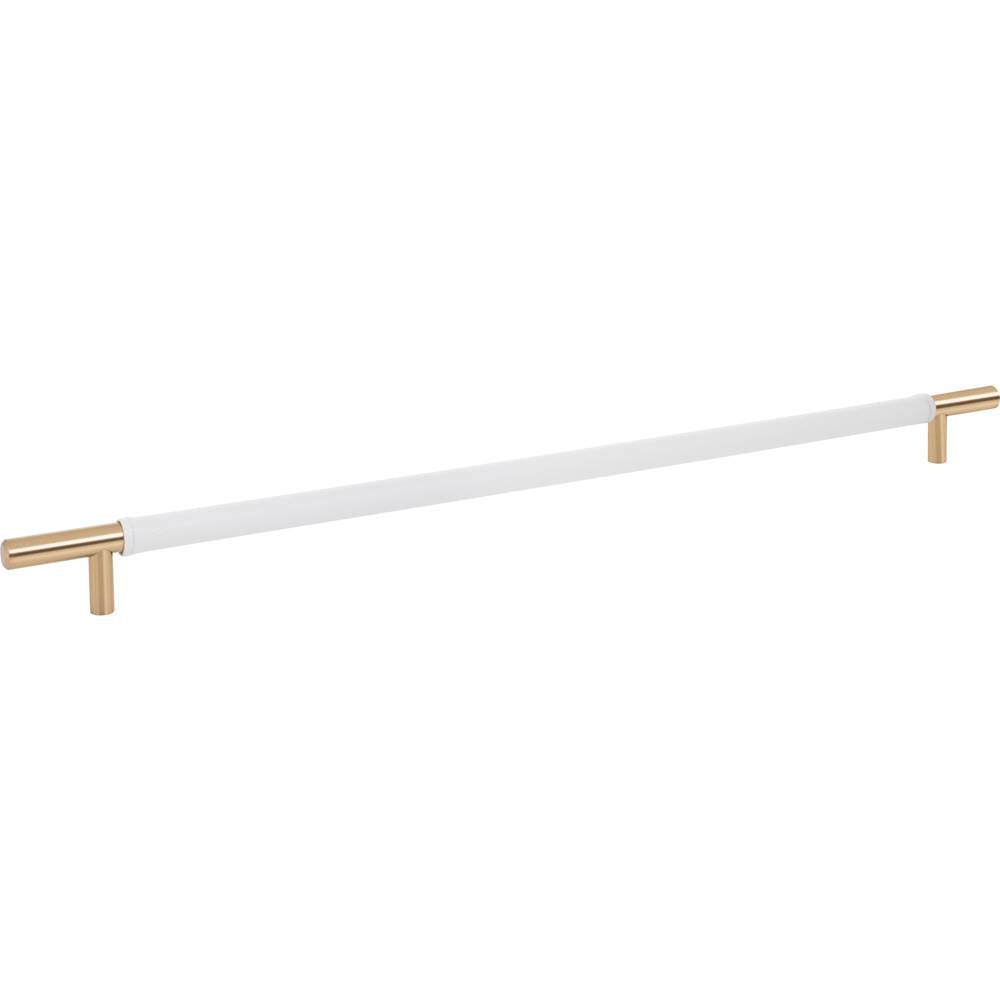 Zanzibar White Appliance Pull 17 Inch (c-c) Leather Brushed Nickel