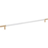 Zanzibar White Appliance Pull 17 Inch (c-c) Leather Brushed Nickel