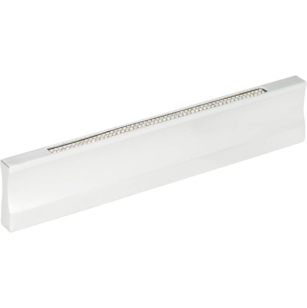 Crystal Inset Thin Pull 5 1/16 Inch (c-c) Matte Chrome