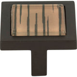 Atlas - Spa Brown Tiger Square Knob 1 3/8 Inch Aged Bronze - Aged Bronze