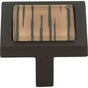 Atlas - Spa Brown Tiger Square Knob 1 3/8 Inch Aged Bronze - Aged Bronze