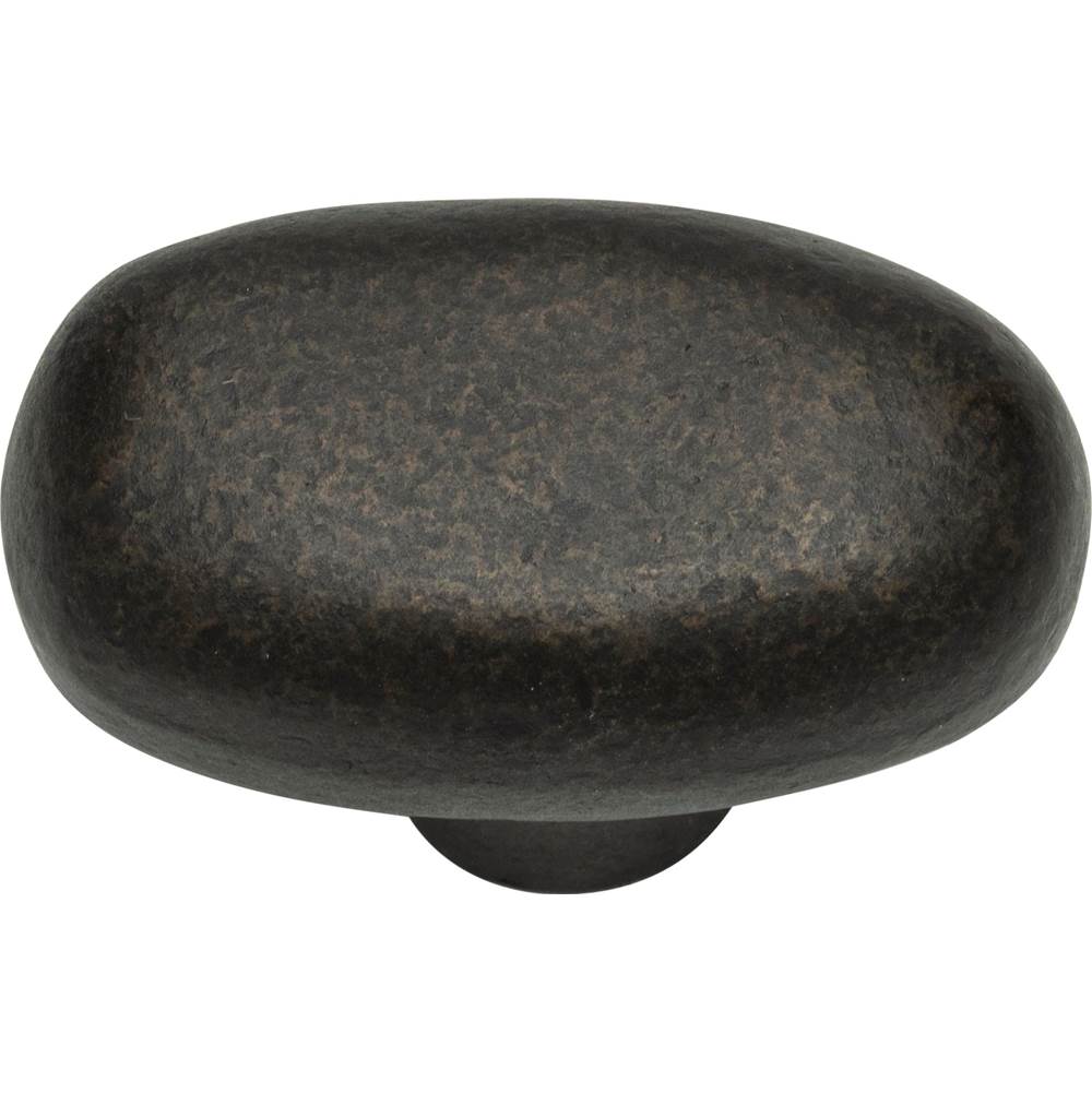 Distressed Oval Knob 1 11/16 Inch Antique Bronze