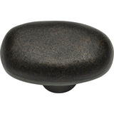 Distressed Oval Knob 1 11/16 Inch Antique Bronze