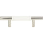 Atlas - Zanzibar White Leather Pull 3 Inch (c-c) Polished Chrome - Polished Chrome