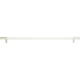 Atlas - Zanzibar White Appliance Pull 17 Inch (c-c) Leather Polished Chrome - Polished Chrome