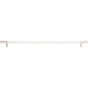 Atlas - Zanzibar White Appliance Pull 17 Inch (c-c) Leather Polished Chrome - Polished Chrome