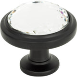 Atlas - Legacy Crystal Round Knob 1 5/16 Inch Matte Black - Matte Black