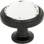 Atlas - Legacy Crystal Round Knob 1 5/16 Inch Matte Black - Matte Black