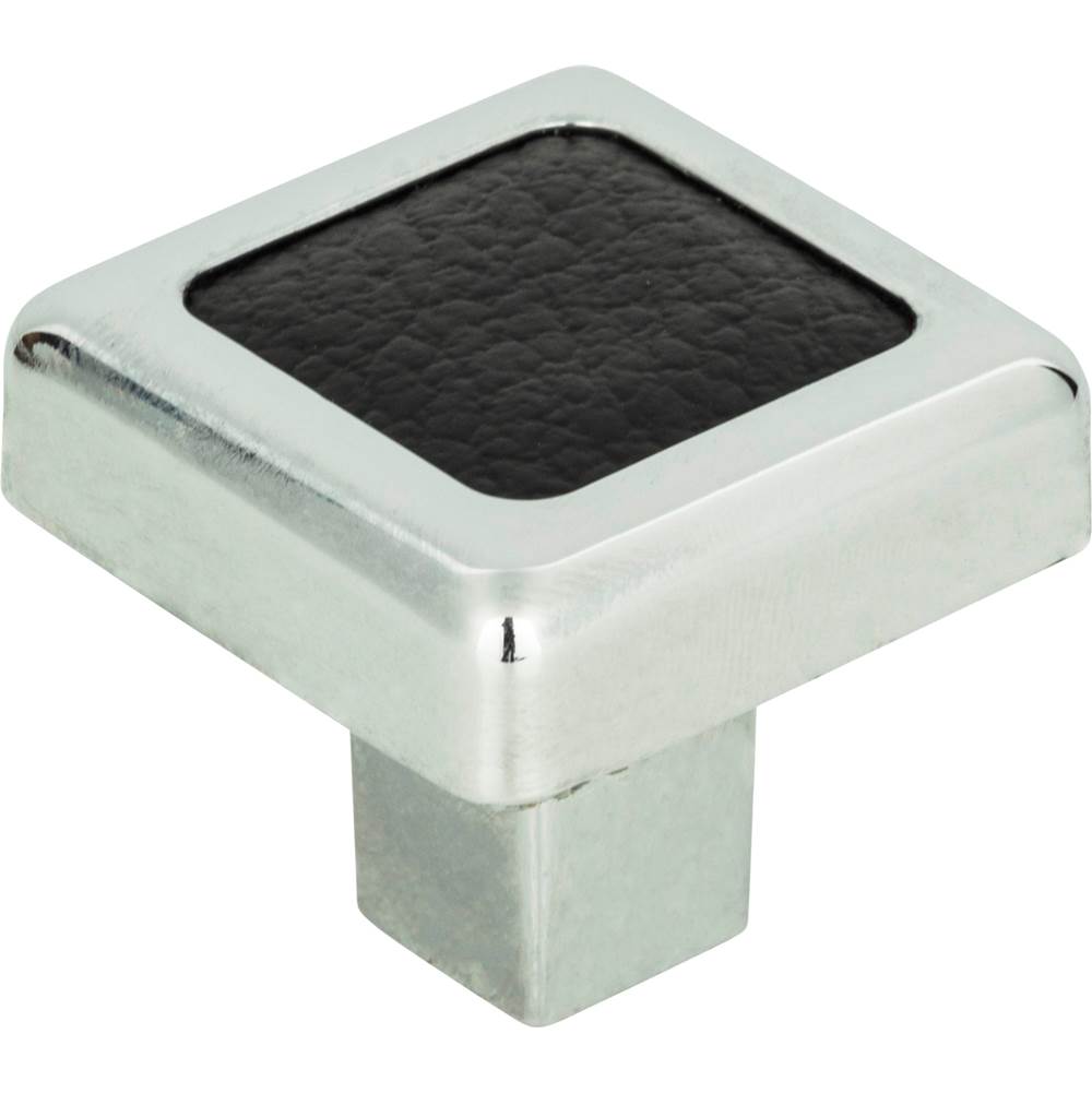Paradigm Square Knob 1 1/4 Inch CH and Black Leather