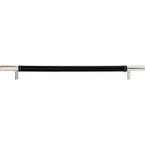 Atlas - Zanzibar Black Leather Pull 11 5/16 Inch (c-c) Polished Chrome - Polished Chrome