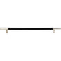 Atlas - Zanzibar Black Leather Pull 11 5/16 Inch (c-c) Polished Chrome - Polished Chrome