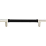 Atlas - Zanzibar Black Leather Pull 6 5/16 Inch (c-c) Polished Chrome - Polished Chrome