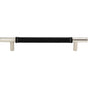 Atlas - Zanzibar Black Leather Pull 6 5/16 Inch (c-c) Polished Chrome - Polished Chrome