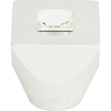 Atlas - Crystal Square Knob 1 Inch Matte Chrome - Matte Chrome