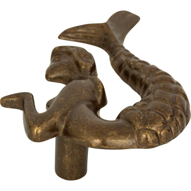 Atlas - Mermaid Knob Right 2 1/2 Inch Burnished Bronze - Burnished Bronze