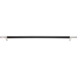 Zanzibar Black Appliance Pull 17 Inch (c-c) Leather Polished Chrome