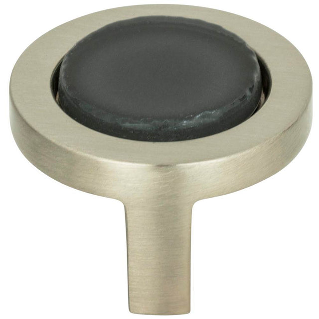 Atlas - Spa Black Round Knob 1 1/4 Inch Brushed Nickel - Brushed Nickel