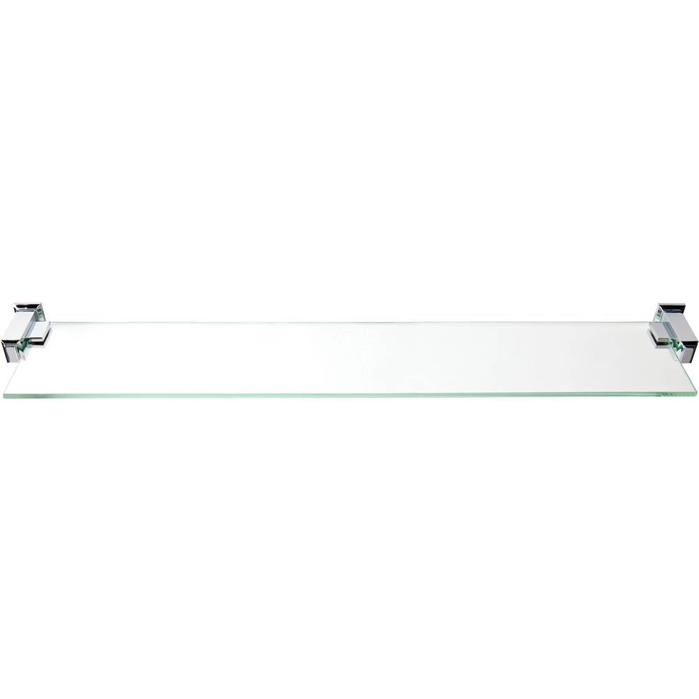 Atlas - Sutton Place Bath Glass Shelf 24 Inches Polished Chrome - Polished Chrome